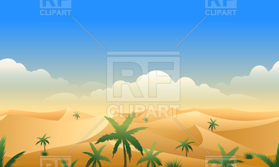 400x240 Desert Panorama Horizontal Seamless Pattern. Deserts Rough Terrain