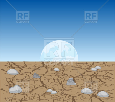 400x356 Dry Land In Desert And Moon On Horizon Vector Image Vector