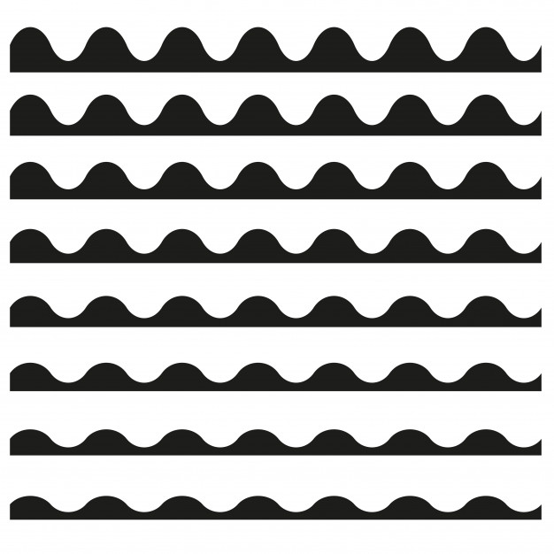 626x626 Set Of Wavy Horizontal Lines. Vector Premium Download