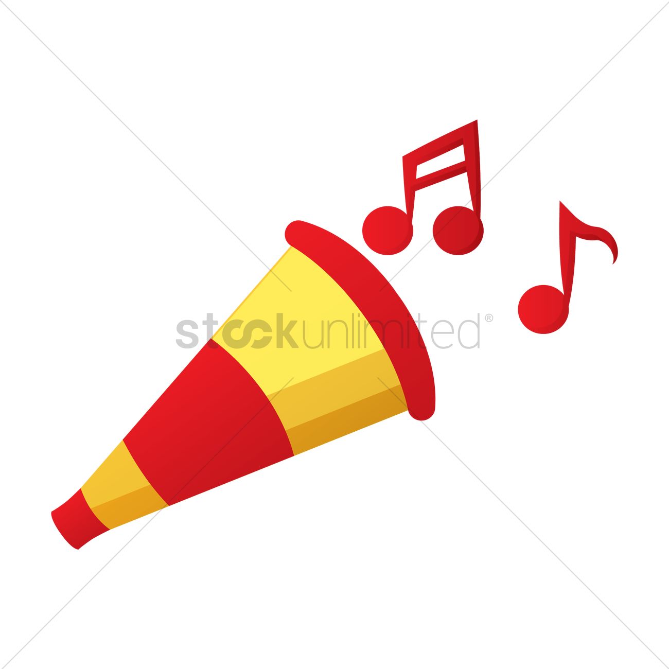 1300x1300 Party Horn Vector Image