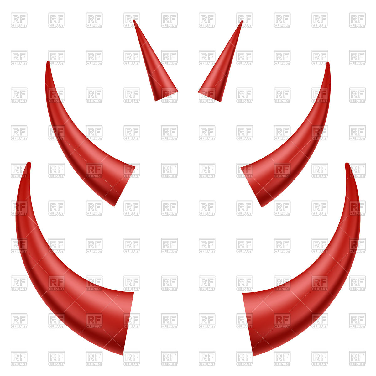1200x1200 Set Of Red Horns Vector Image Vector Artwork Of Objects Valeo5