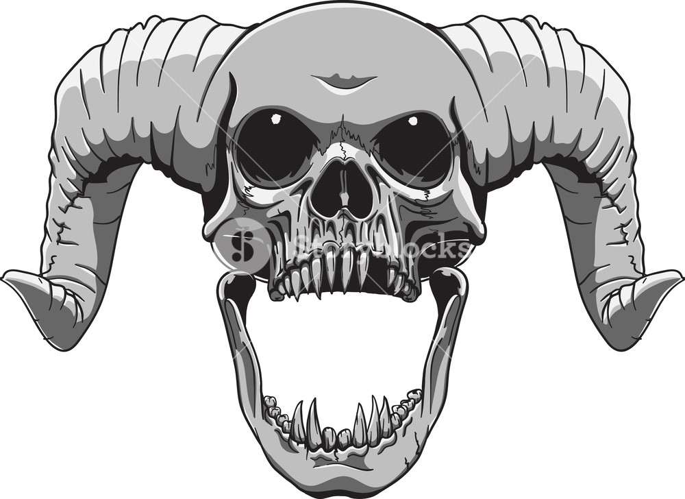 1000x728 Skull Vector Element With Horn Royalty Free Stock Image
