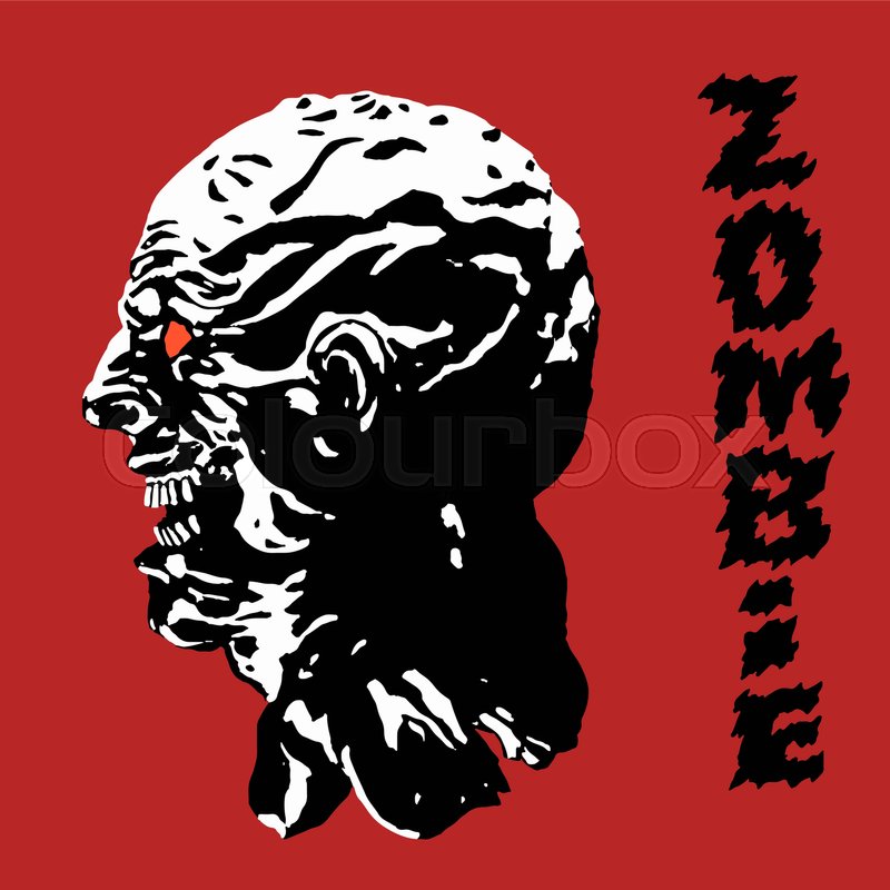 800x800 The Scary Black Zombie Face. Vector Illustration. Danger Monster