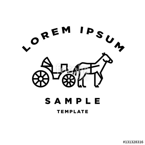 500x500 Horse Carriage Minimal Sign Vector Design Stock Image And Royalty