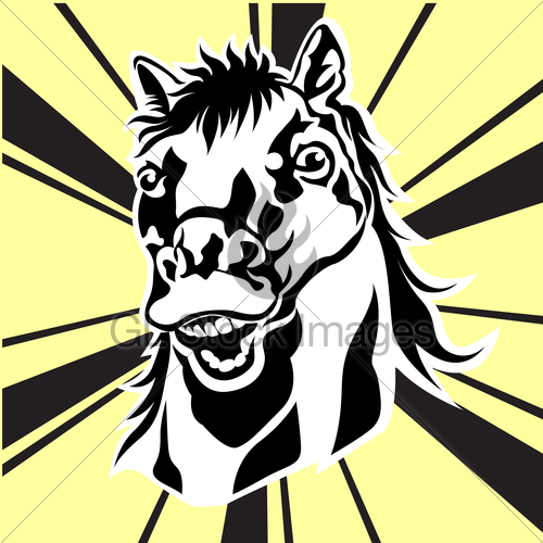 500x500 Horse Face Vector Silhouette Gl Stock Images