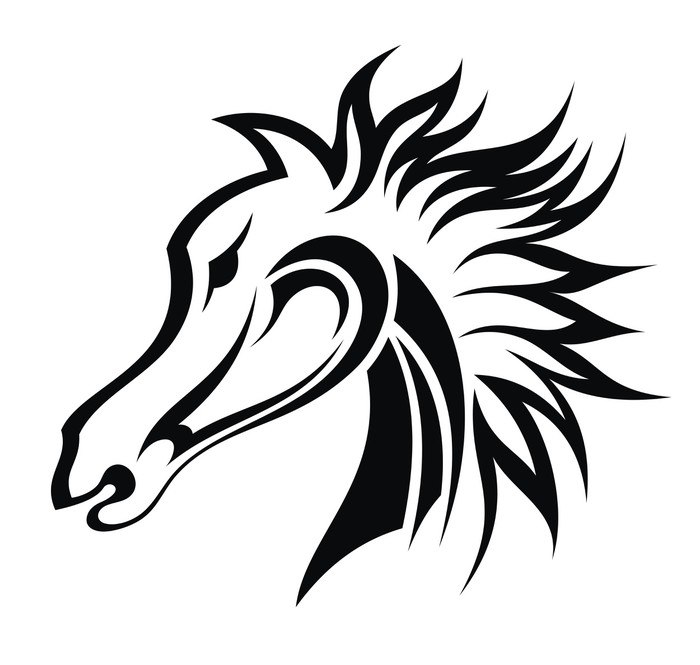 700x665 Horse Head Vector Design