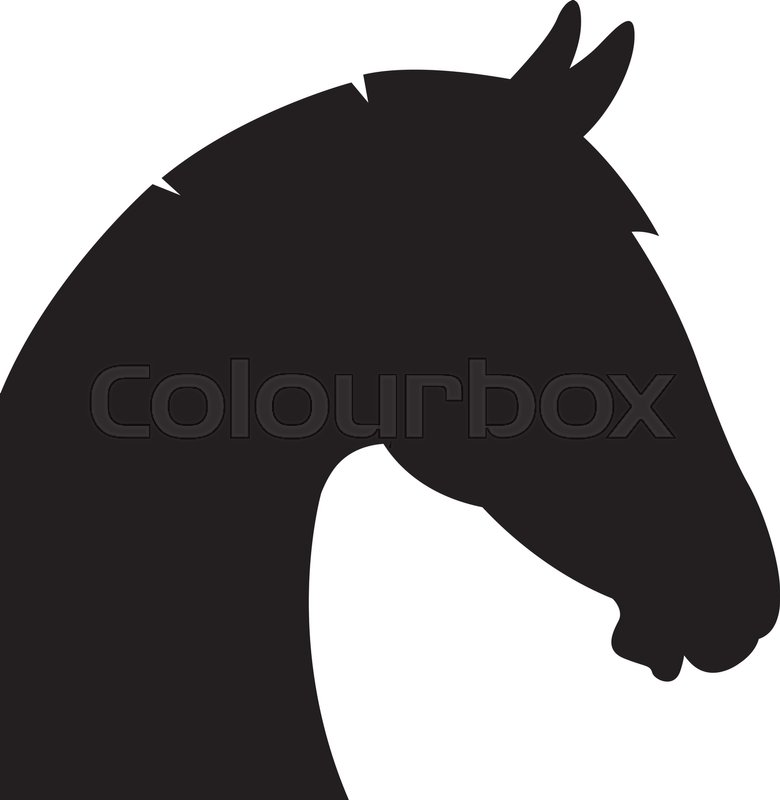 780x800 Horse Head Vector Illustration Black Silhouette Profile Side