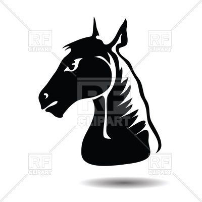 400x400 Stylized Silhouette Of Horse Head Vector Image Vector Artwork Of