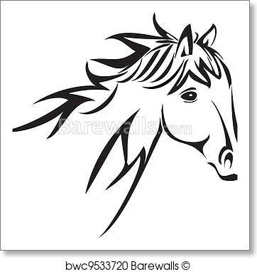 362x382 Art Print Of Horse Head Logo Vector Barewalls Posters Amp Prints