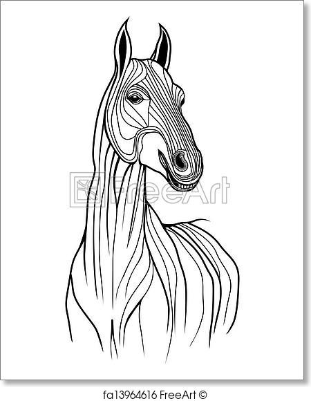 450x580 Free Art Print Of Horse Head Vector Animal Illustrati. Horse Head