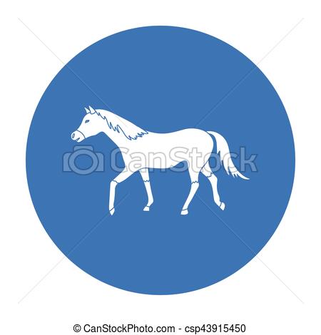 450x470 Horse Icon In Black Style Isolated On White Background. Hippodrome