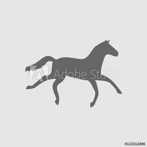 500x500 Horse Icon. Running Horse Simple Isolated Vector Icon. Vector