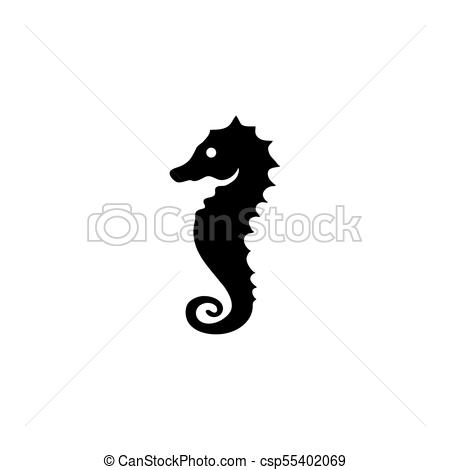 450x470 Sea Horse Icon. Sea Horse Vector Icon. Simple Flat Symbol On White
