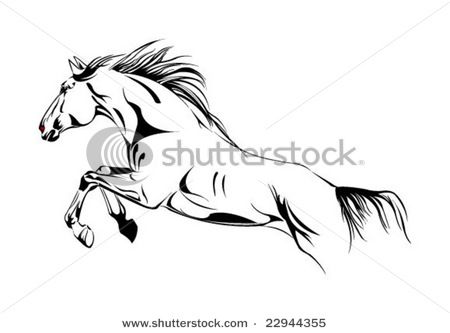 450x333 Horse Jump Vector Sketch
