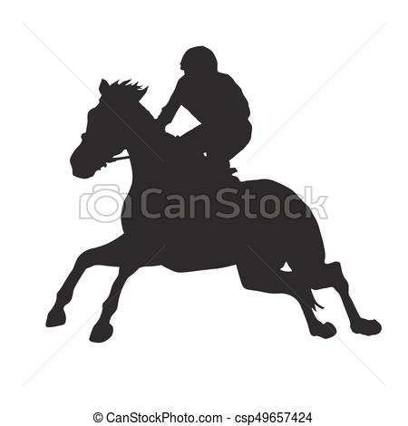 450x470 Horse Racing Vector Silhouette.