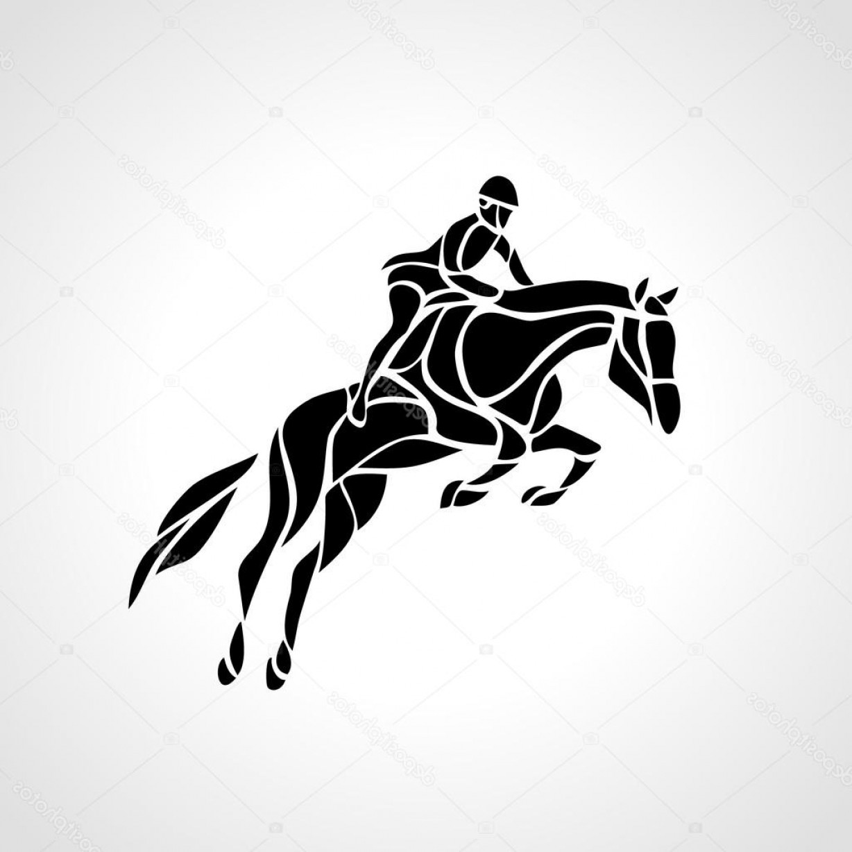 1228x1228 Stock Illustration Horse Race Equestrian Sport Silhouette