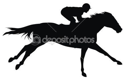 449x282 Race Horse Silhouette Horse Racing Stock Vector Dimitar