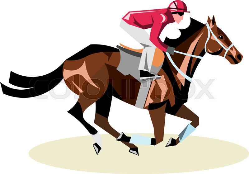 800x559 Jockey On Horse. Horse Racing. Horse Riding. Vector Illustration