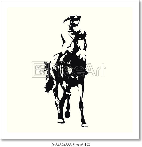 561x581 Free Art Print Of Horse Racing, Vector Illustration, Front View