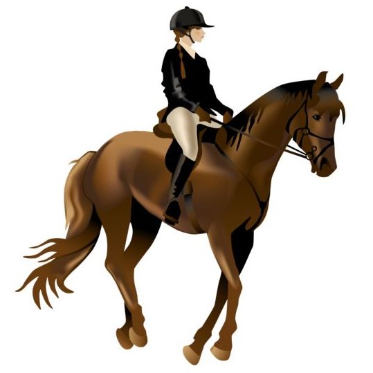539x539 Rider Woman And Horse Vector Free Download
