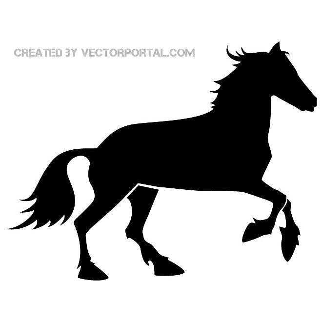 660x660 Black Horse Vector Illustration