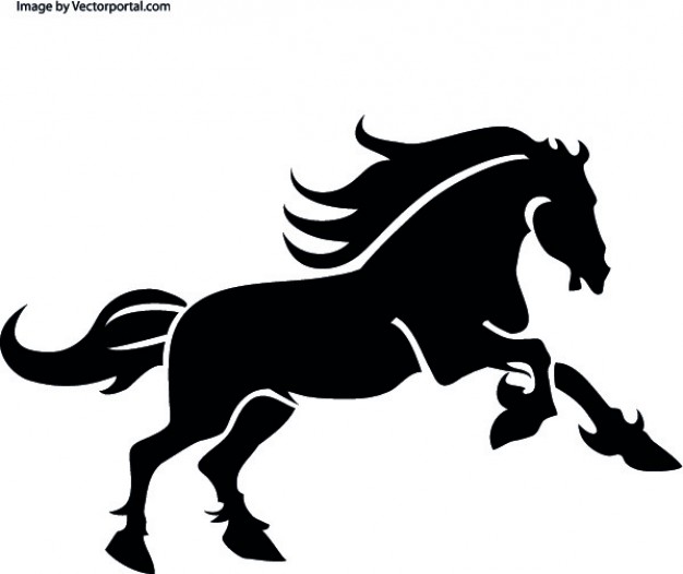 626x526 Black Horse From Lateral View Vector Free Download