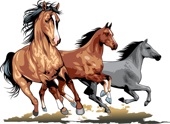 550x401 Realistic Running Horses Vector Graphics Free Vector In