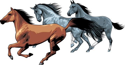 500x258 Running Horses Free Vector Free Vector Download (1,154 Free Vector