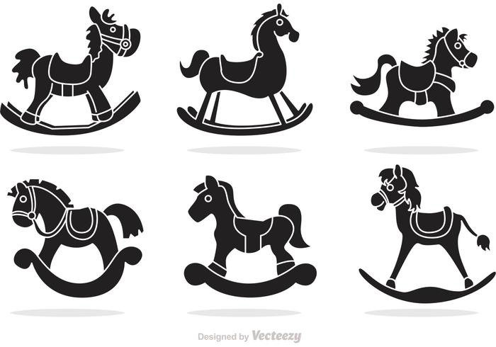 700x490 Black Rocking Horse Vectors