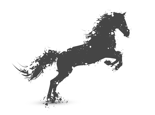 500x371 Grunge Running Horse Vector Geaphic Free Download