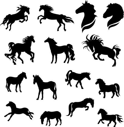 500x512 Running Horse Vector Silhouettes 03 Free Download