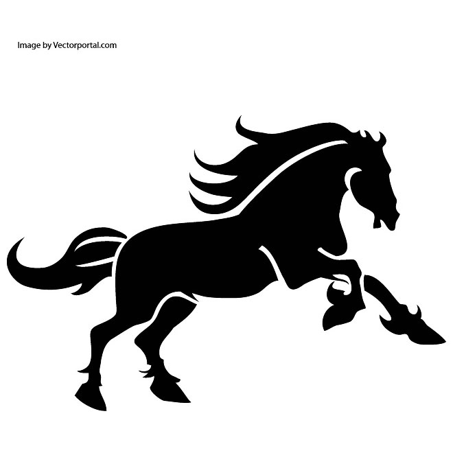 660x660 Black Horse Vector Art