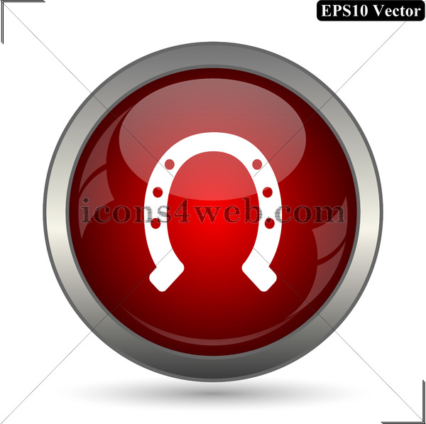 600x597 Horseshoe Vector Icon. Horseshoe Vector Button. Eps10