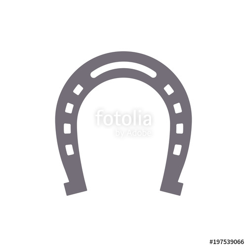 500x500 Horseshoe Vector Silhouette, Isolated. Stock Image And Royalty
