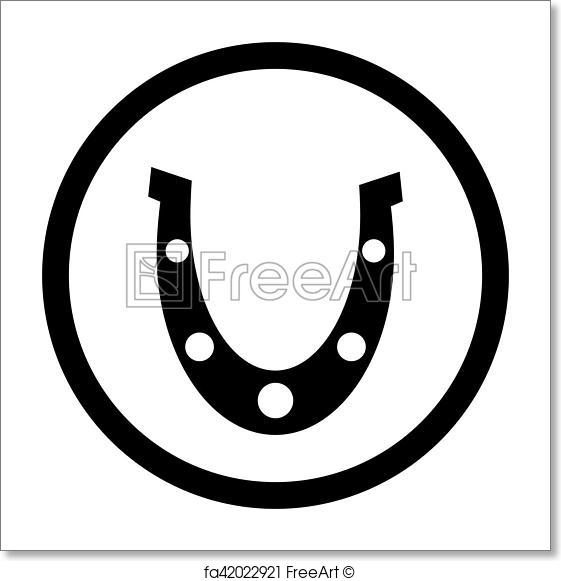 561x581 Free Art Print Of Horseshoe Icon Black. Horseshoe Icon Black