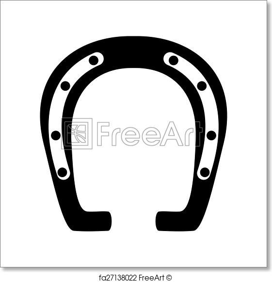 561x581 Free Art Print Of Silhouette Lucky Horseshoe