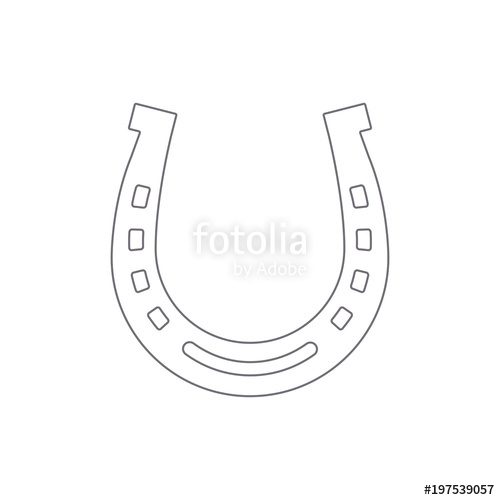 500x500 Horseshoe Vector Silhouette, Isolated. Stock Image And Royalty