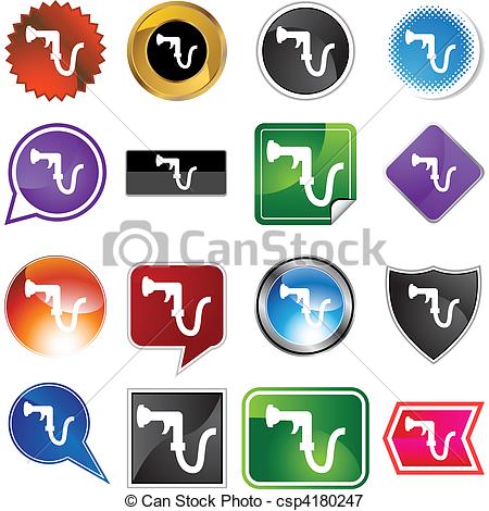 450x470 Garden Hose Button Isolated On A Background.