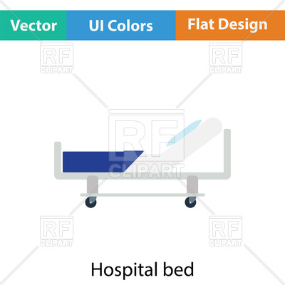 400x400 Hospital Bed Icon In Ui Colors Vector Image Vector Artwork Of