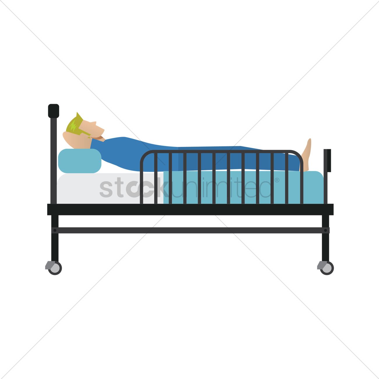 1300x1300 Patient On Hospital Bed Vector Image