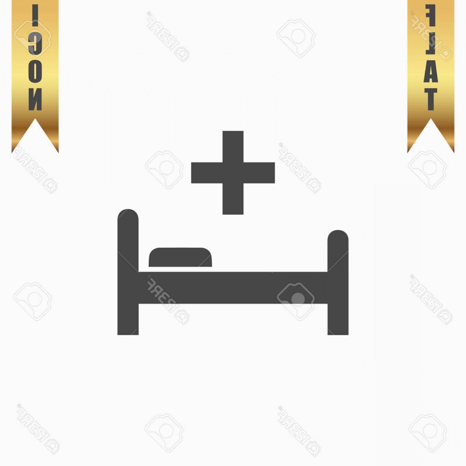1560x1560 Photostock Vector Hospital Bed And Cross Flat Icon Vector