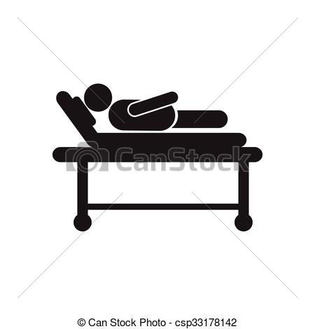 450x470 Stylish Black And White Icon Patient In Hospital Bed .