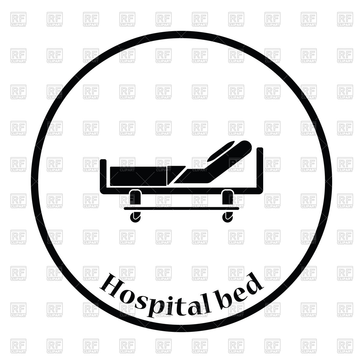 1200x1200 Thin Circle Design Of Hospital Bed Icon Vector Image Vector