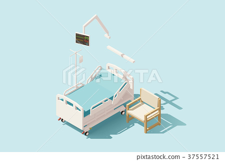 450x323 Vector Isometric Low Poly Hospital Bed