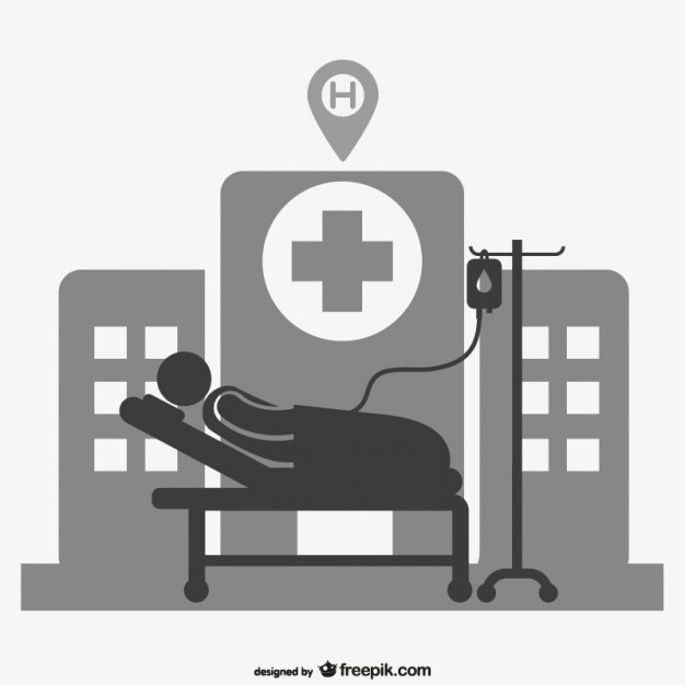 626x626 Hospital Patient Silhouette Vector Free Download