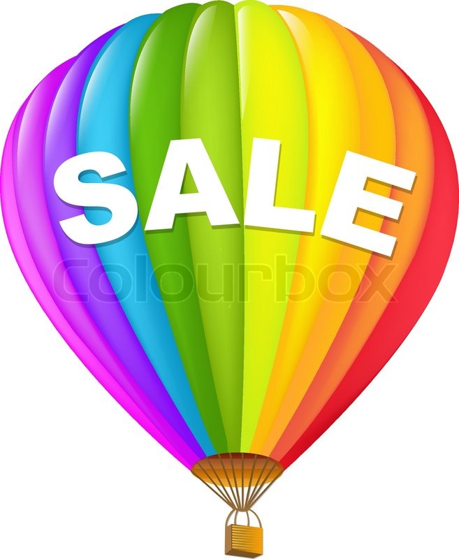 657x800 Sale Hot Air Balloons, Vector Illustration Stock Vector Colourbox