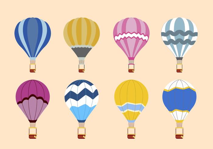 700x490 Flat Hot Air Balloon Vectors Stock Images