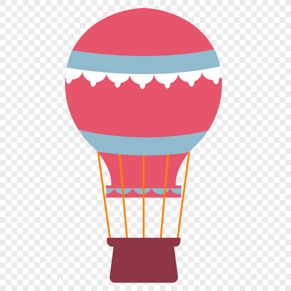 1020x1020 Hand Drawn Cartoon Hot Air Balloon Vector Material Png