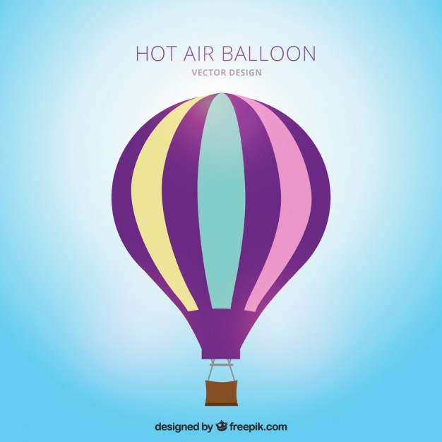 626x626 Striped Hot Air Balloon Vector Free Download