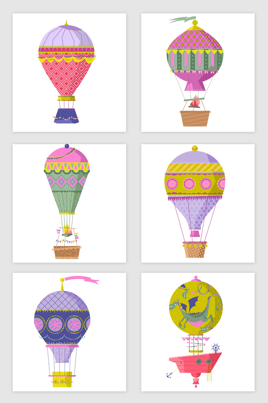 1024x1540 Cartoon Hot Air Balloon Vector Elements Free Download Pikbest